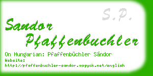 sandor pfaffenbuchler business card