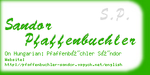 sandor pfaffenbuchler business card